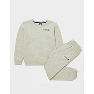 New Balance Linear Logo Crew Tracksuit Children, Grå - 3-4Y