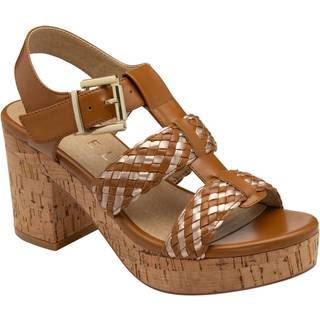 Ravel Ravel Brown Block-Heel Peep-Toe Sandals