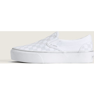 Vans - Classic Slip-On Platform Checkerboard Shoes, Man, Grey, Size: 34.5 - Grey - 34.5