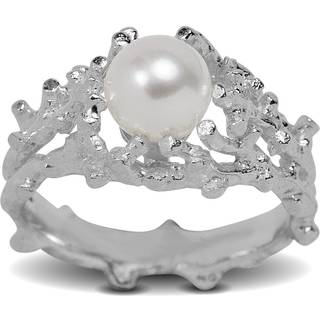 Blossom Copenhagen Sey Reef ring i sølv med ferskvandsperle - Str. 60