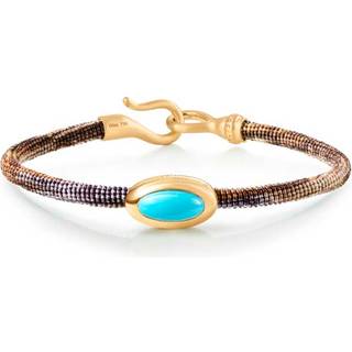 OLE LYNGGAARD COPENHAGEN Life armbånd, håndknyttet reb, Velvet. Turkis fatning i 18 karat rødguld