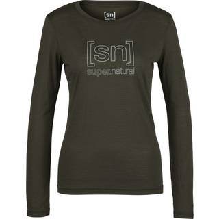 super.natural Women's The Essential Logo L/S Longsleeve Damer størrelse XS farve olivengrøn