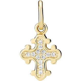 Lund Copenhagen dagmarkors i 8kt guld med cubic zirkonia - 10x9 mm -uden kæde