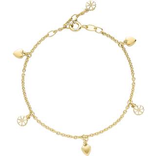 Lund Copenhagen Marguerit armbånd i guldbelagt med hjerter