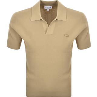 Lacoste Johnny Collar Knit Sweater Tan Brown