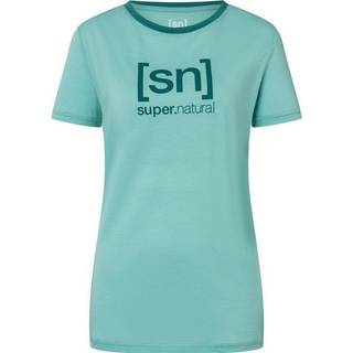 super.natural Women's The Essential Logo Tee Merino-shirt Damer størrelse L farve turkis