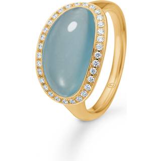 Mads Z m ring  i 18 karat guld med aquamarin og diamant - Str. 58