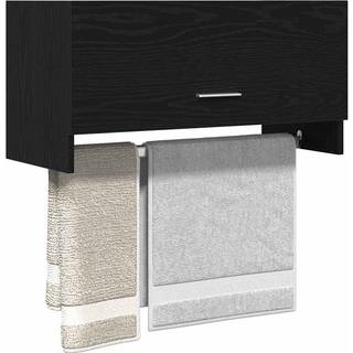 Garderobeskab Med Dør Sort 70 X 32.5 X 35 Cm Konstrueret Træ