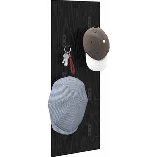 Vægmonteret Jakkeholder Vægmonteret Sort eg 30 x 1.5 x 80 cm