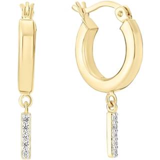 Lund Copenhagen øreringe i guldbelagt 15 mm med zirk.