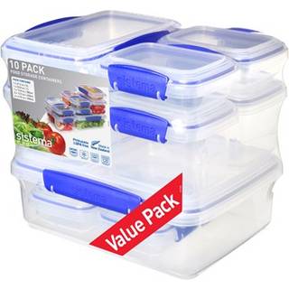 Klip It 10-pak Opbevaringssæt, Clear/Blue