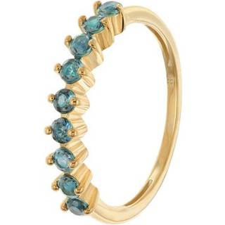 trendor 28982 Damenring Gold 333/8K mit Dunkelblauen Zirkonias