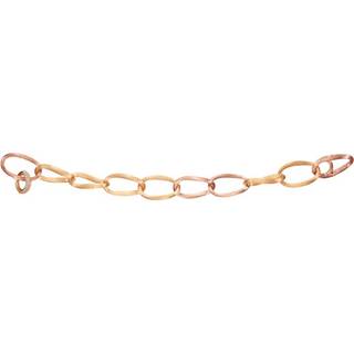OLE LYNGGAARD COPENHAGEN OL Love Bracelet heavy satinized 18 carat - 6 links YG and 3 links RG +  pavé charm (oval link RG and round ring polished YG) 35 diam. total 0.35ct TW