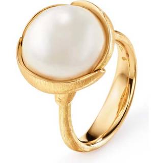 OLE LYNGGAARD COPENHAGEN Lotus stor 18 kt. guld ring med South Sea perle - Str. 61