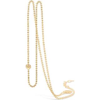 Blossom forgyldt kugle halskæde med børstet hjerte