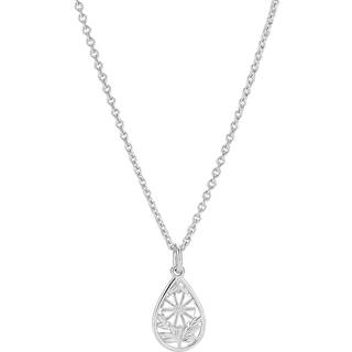 Lund Copenhagen Marguerit halskæde i sølv med dråbevedhæng