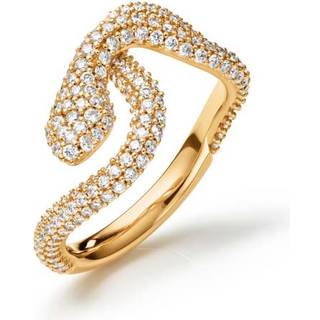 OLE LYNGGAARD COPENHAGEN ring lille Snakes 18 karat guld pavé med brillanter - Str. 60