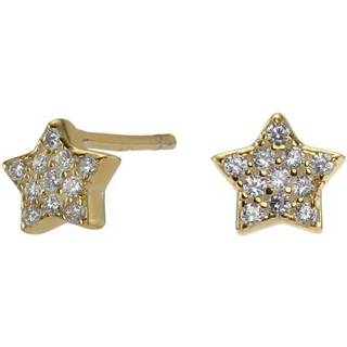 Joanli Nor  ALMANOR ørestikker stjerne m. zirkoner i forgyldt sølv