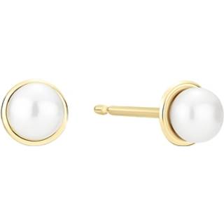 Lund Copenhagen ørestikker i 8 kt guld med perler-  4-4,5 mm