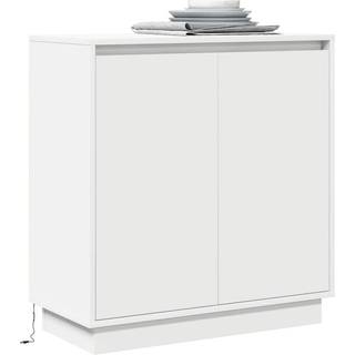 LED Sideboard med hylde Hvid 71 x 34,5 x 75 cm Konstrueret træ