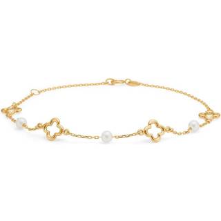 Mads Z - Aurelia armbånd i 8kt. guld med perler og kløver