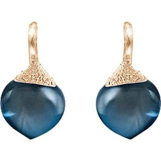 OLE LYNGGAARD COPENHAGEN Dew Drops øreringe i 18 kt guld med London blue tapaz