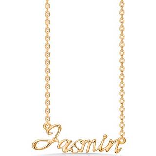 Navnehalskæde i forgyldt sølv - Jasmin