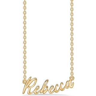 Navnehalskæde i forgyldt sølv - Rebecca