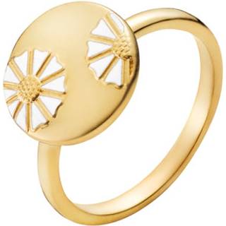 Lund Copenhagen forgyldt marguerit ring med mønt - Str. 55
