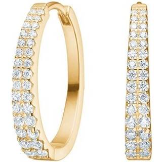 Joanli Nor RUNANOR creoler i forgyldt sølv med zirkonia - 19 mm