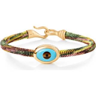 OLE LYNGGAARD COPENHAGEN Life armbånd, håndknyttet reb, Plum. Evil Eye fatning i 18 karat rødguld, 6 mm