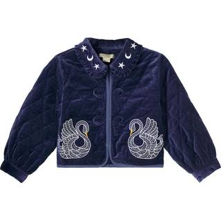Stella McCartney Kids Embroidered cotton velvet jacket - blue - Y 2