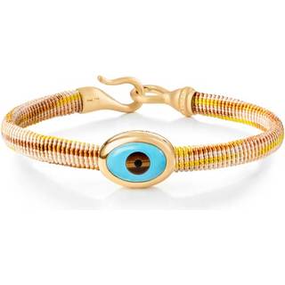OLE LYNGGAARD COPENHAGEN Life armbånd, håndknyttet reb, Golden. Evil Eye fatning i 18 karat rødguld, 6 mm
