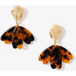 Mint Velvet Mint Velvet Brown Resin Floral Drop Earrings