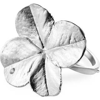Flora Danica Firkløver Statement ring i sølv med kubisk zirkonia - Str. 56