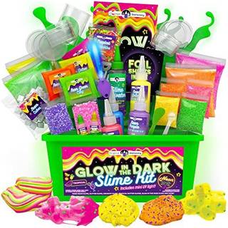 Originalt brevpapir Neon Slime Kit alt i t Glow in the Dark Slime Kit til piger 10-12 til at lave crunchy slime til drenge og slime til piger 10