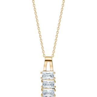 Siersbøl vedhæng i 8 karat guld med zirkon. Inkl. forgyldt kæde