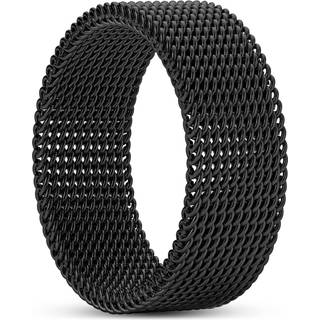 Sentio | Sort Rustfri Stål Fleksibel Mesh Ring