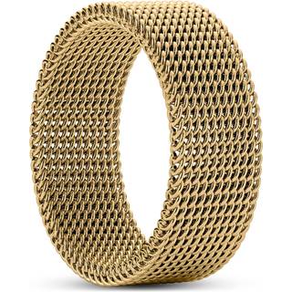 Sentio | Guldfarvet Rustfri Stål Fleksibel Mesh Ring