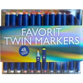 Favorit Twin Markers, Dual 2-i-1 tusch - 48 stk. i æske