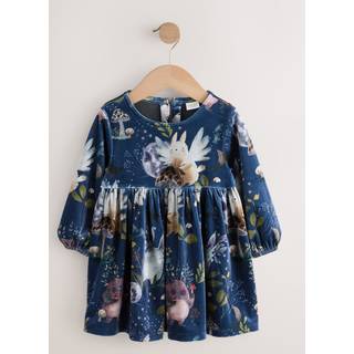 Next Trykt Velvet Kjole (3mdr.-8år) - 122-128cm (7-8 år)