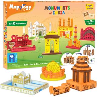 Imagimake Mapology Monuments of India - Construction Set - Make 10 Monuments - Education Toy for Boys & Girls över 5 år