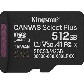 KINGSTON 512GB micSDXC Canvas Select Plus Gen3 150R A1 Single Pack w/o ADP