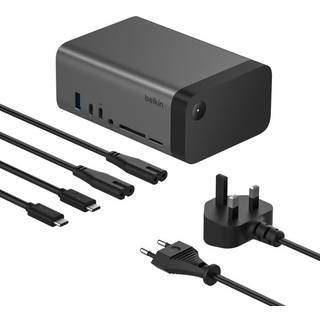 Belkin Usb-c 11 In 1 Pro Gan Dock Usb Type-c 3.5mm, Hdmi, Rj-45, Usb 3.2 Gen 1 (3.1 Gen 1) Type-c, Usb 3.2 Gen 2 (3.1 Gen 2) Type-a, Usb 3.2 Gen 2 (3.1 Gen 2) Type-c