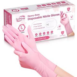 Swiftgrip engangs nitrile opvask handsker forl?ngede 12 tommer manchet 6-mil store kirseb?rblomsterens reng?ringshandsker til latexfrit ideel til