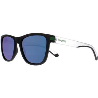 Polaroid Unisex PLD 2138/S 3OL/5Z Solbriller Plast Sort uigennemsigtig / Grøn Grøn Firkantet Polariseret Spejl
