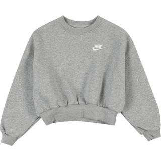 Nike Sportswear Club Fleece-sweatshirt med firkantet pasform og rund hals til piger - grå - L