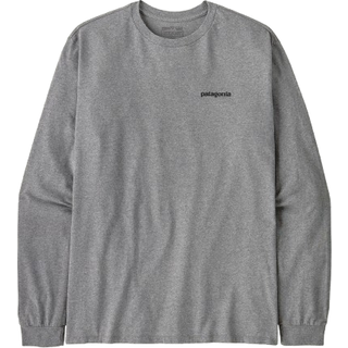 Patagonia P-6 Logo Responsibili Langærmet t-shirt - M - gravel heather