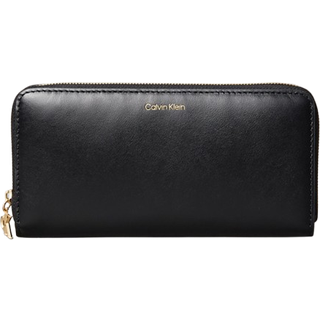 Leather Large Zip Wallet - Black - One Size