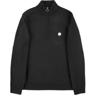 Pretty Green Pretty Green Merino Blend Quarter Zip Black Jumper